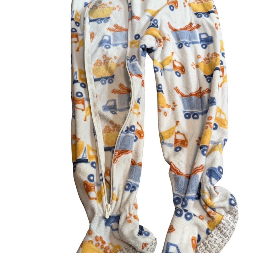 Carters Toddler Boys 4T Fleece Footed Pajamas Lot 3 Santa Trucks Winter Fall - Picture 2 of 13